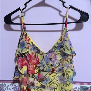 Floral Yellow Spaghetti Strap Top